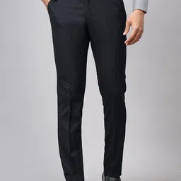 JADE BLUE Men Slim Fit Mid-Rise Formal Trousers-image-58