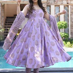 KALINI Women Floral Printed Angrakha Kurta with Trousers & With Dupatta-picture-2