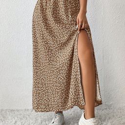 KATECLO Printed Flared Maxi Skirt-picture-4