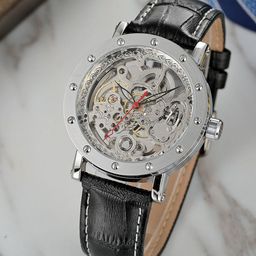 FORSINING Men Skeleton Dial & Leather Straps Analogue Watch FSG8159M3S1-3