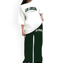 My Swag Printed Pure Cotton Loose Fit T-Shirt With Trousers-picture-34