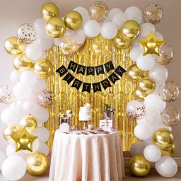 Special You 63-Pcs White & Yellow Birthday Party Decorations-34