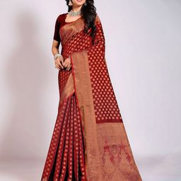 Anouk Rustic Paisley Woven Design Zari Banarasi Saree-picture-37