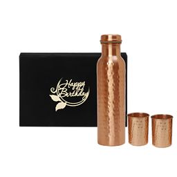 INTERNATIONAL GIFT Copper Water Bottle With 2 Glass & Happy Birthday Tag Gift Set-image-74
