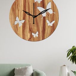 Freny Exim Beige Analogue Wood Wall Clock-image-82
