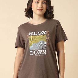 Van Heusen Women Graphic Printed Round Neck T-shirt-image-83
