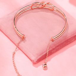 Yellow Chimes Rose Gold-Plated Crystals Charm Bracelet-38
