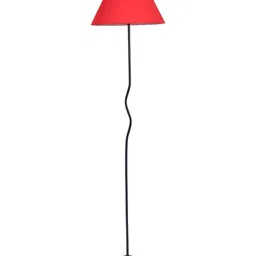 Devansh Red & Black Frustum Floor Lamp With Shade image 5