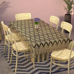 Myntra Elegant Homes Gold-Toned Ethnic Motifs Cotton 6-Seater Table Cover-51
