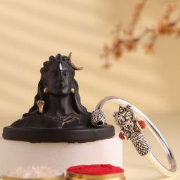 Floweraura Rudraksha Bracelet Rakhi with Adiyogi Idol Spiritual Gift Set with Roli Rice-53