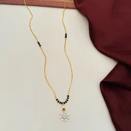 Anouk Gold-Plated Artificial Stones and Beads Mangalsutra-7