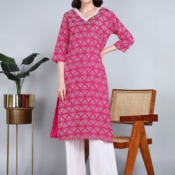 Tviksha Fashion Women Ethnic Motifs Printed Thread Work Kurta-image-81