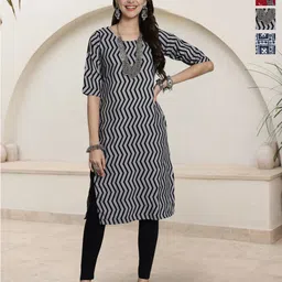 HERE&NOW Women Pack Of 3 Ethnic Motifs Printed Crepe Kurta-image-87