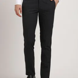 Turtle Men Textured Tailored Skinny Fit Trousers-image-55