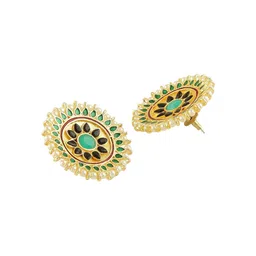 Anouk Gold-Plated Artificial Stones Studded Circular Shaped Studs image 4