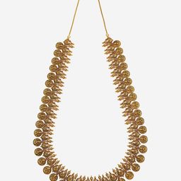 Kushal's Fashion Jewellery Gold-Plated Stone Studded Antique Necklace image 2