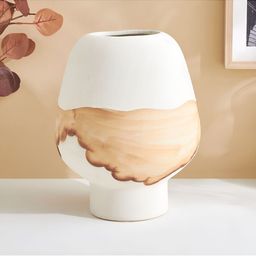 Home Centre Fawn Splash White & Beige Printed Ceramic Flower Vases-image-86
