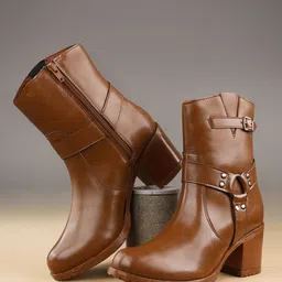 Bxxy PU Work High-Top Block Pumps-picture-47