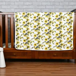 Divine Casa Yellow & White Floral AC Room 120 GSM Single Bed Blanket-image-91