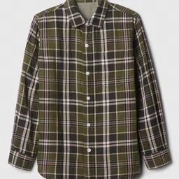 GAP Boys Checked Cotton Relaxed-Fit Shirt With Patch Pocket-image-72