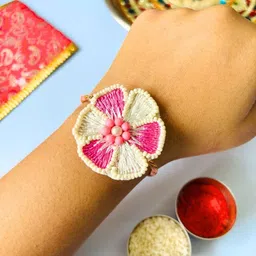 Sangria Unisex Pink Tie-Ups Rakhi-image-62