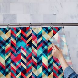 ArtzFolio Blue & Red Printed Water Proof Shower Curtain-image-101