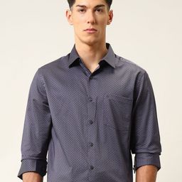 Arrow Men Slim Fit Micro Ditsy Printed Spread Collar Pure Cotton Formal Shirt-picture-25
