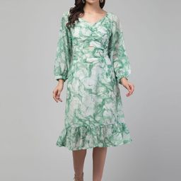 My Swag Floral Print Georgette A-Line Maxi Dress-image-99