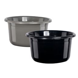 Aura Grey & Black 2 piece Solid Plastic Bath Accessories Set-82