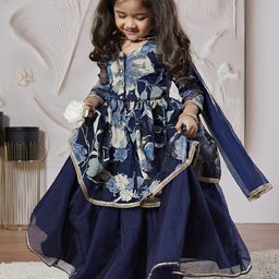 VASTRAMAY Girls Printed Ready to Wear Lehenga & Blouse With Dupatta-36