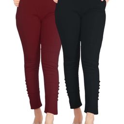 SAJATA Women Black Cotton Casual Cigarette Trousers-picture-46