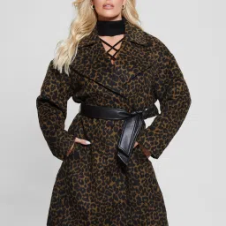 Polyester Blend Printed Coat For Women-image-66