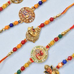 MEIRA JEWELLERY Pack Of 5 Rakhi Gift Set-image-63