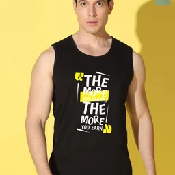 WOOSTRO Pack Of 2 Printed Cotton Gym Vests VWS26(MORE BLACK)(MORE LGTGREEN)-image-90