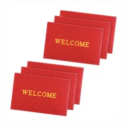Aura 6Pcs Red & Yellow Self-Designed Anti-Slip Eco-Friendly Absorbent Large Doormats-8
