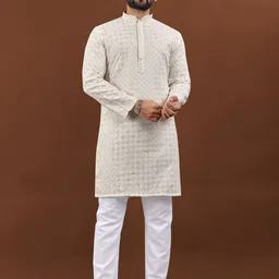 Zurika Fashion Floral Embroidered Mandarin Collar Stright Kurta-picture-22