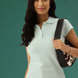 DressBerry Women Polo Collar Slim Fit T-shirt-image-52