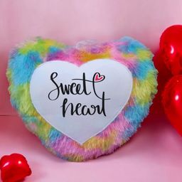 Anikmart Pink & Blue Printed Pre-FilledHeartCushions-image-85