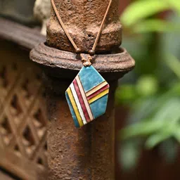 Ekibeki Copper Enamel Geometrical Necklace-29