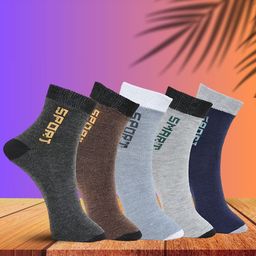 MJE Pack Of 5 Printed Mid Rise Ankle Length Socks-picture-2