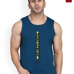 SLOWLORIS Pack Of 2 Printed Round Neck Bio-Wash Cotton Gym Vests-picture-16