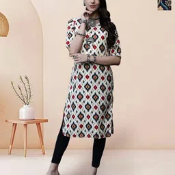7Threads Women Ethnic Motifs Printed Sequinned Straight Crepe Knee Length Kurta-picture-24