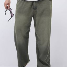 Urbano Plus Men Loose Baggy Mid-Rise Heavy Fade Jeans-image-33