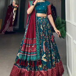 Aika Printed Ready to Wear Lehenga & Unstitched Blouse With Dupatta image 5