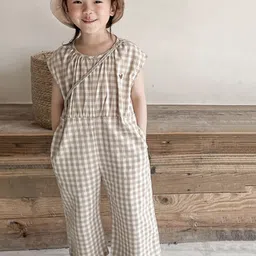 LULU & SKY Girls Checked Basic Jumpsuit-image-17