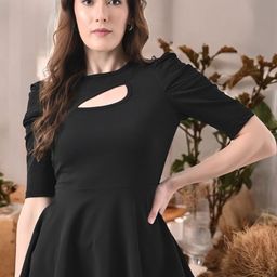 ZEUGEN Women Round Neck Peplum Top-image-96