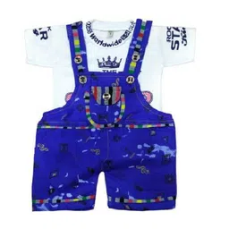 BAESD Infants Printed Cotton Dungaree With T-Shirt-45