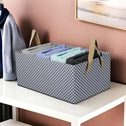 Aura Grey & White Printed Wardrobe Organizer with Handles-12