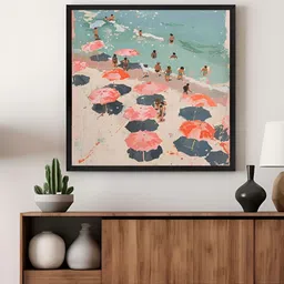 999Store Blue & Beige Beach Canvas Wall Art-image-19