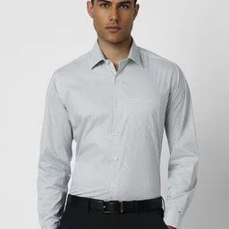 Van Heusen Men Spread Collar Geometric Printed Cotton Slim Fit Formal Shirt-image-93